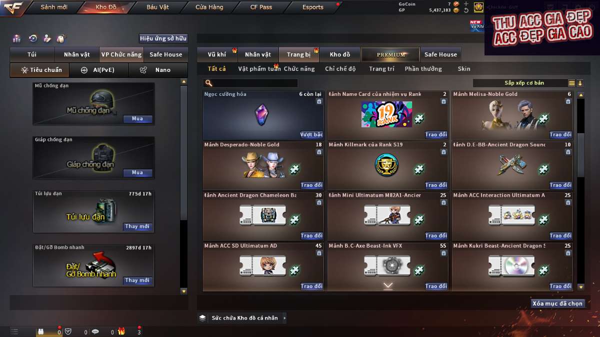 shop acc cf uy tin gia re